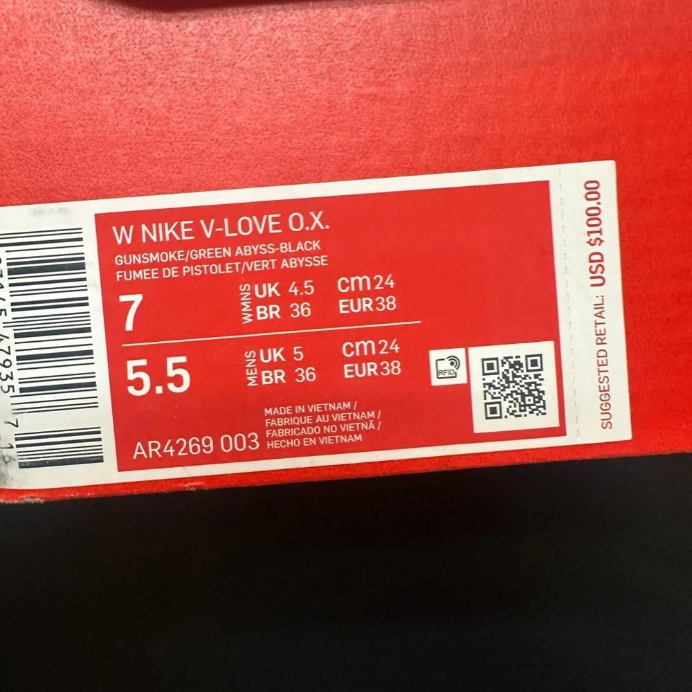 Nike W Nike V-Love O.X. Red and Black Box Label - Picture 2 of 6